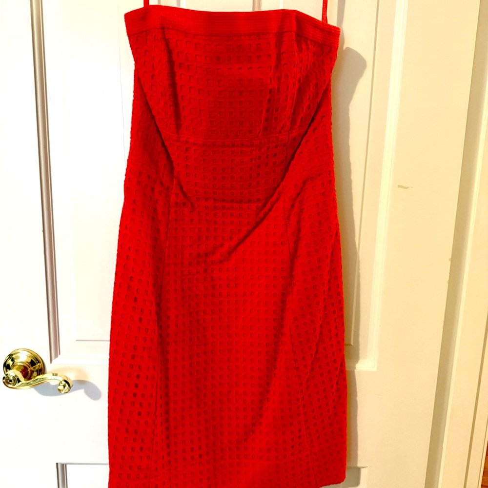Elegant Red Strapless Dress